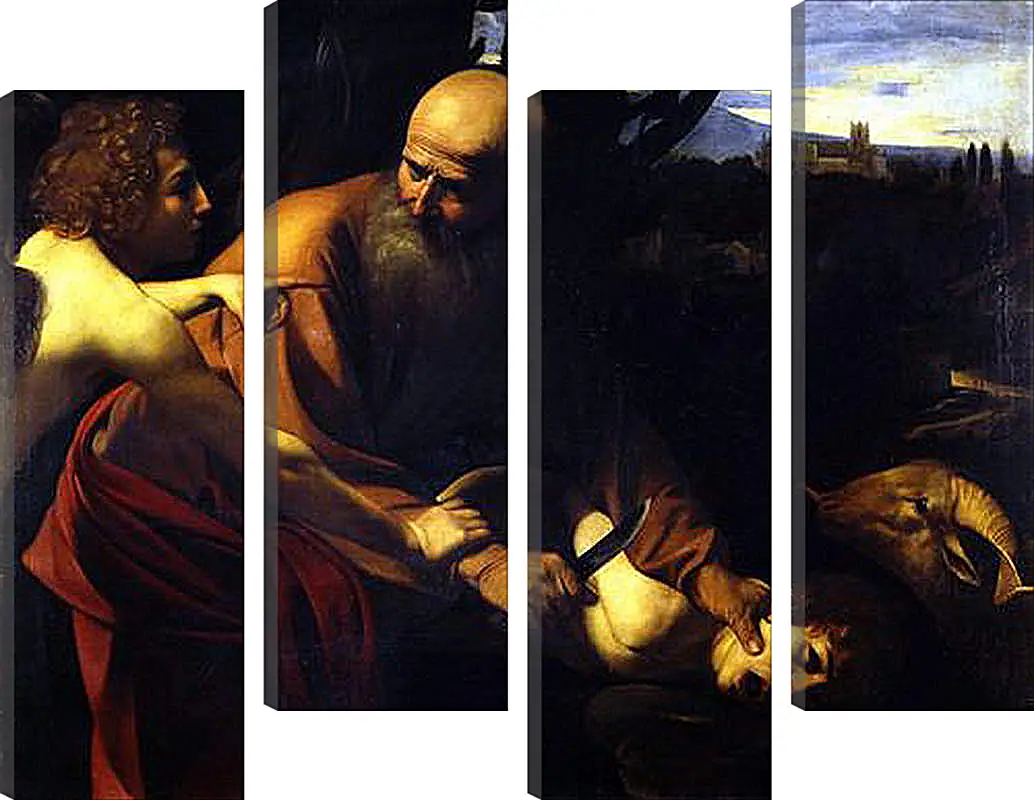 Модульная картина - Sacrifice of Isaak. Микеланджело Караваджо