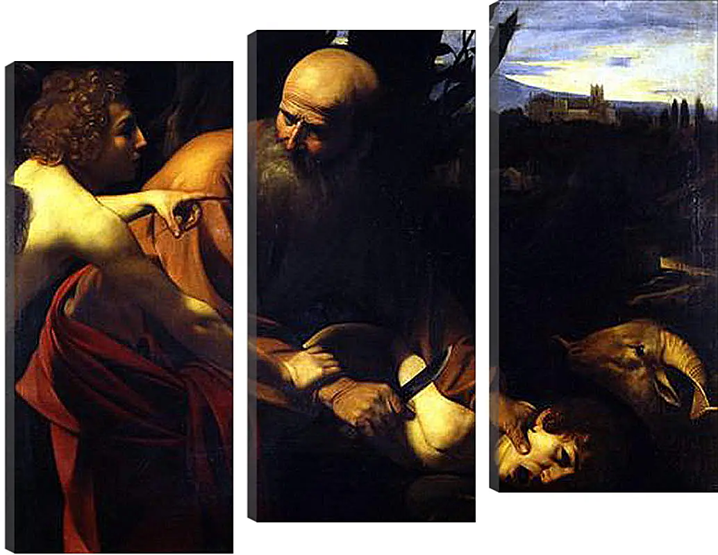 Модульная картина - Sacrifice of Isaak. Микеланджело Караваджо