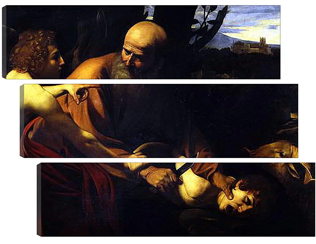Модульная картина - Sacrifice of Isaak. Микеланджело Караваджо