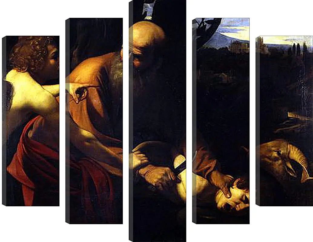 Модульная картина - Sacrifice of Isaak. Микеланджело Караваджо