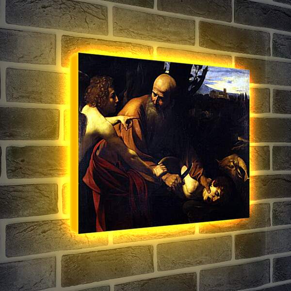 Лайтбокс световая панель - Sacrifice of Isaak. Микеланджело Караваджо
