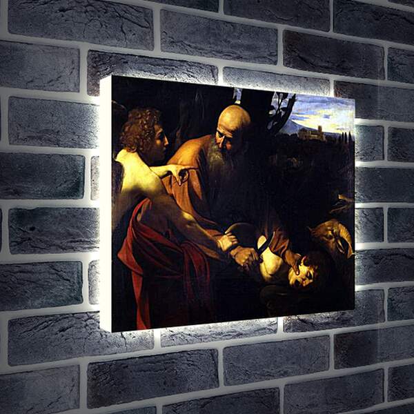 Лайтбокс световая панель - Sacrifice of Isaak. Микеланджело Караваджо
