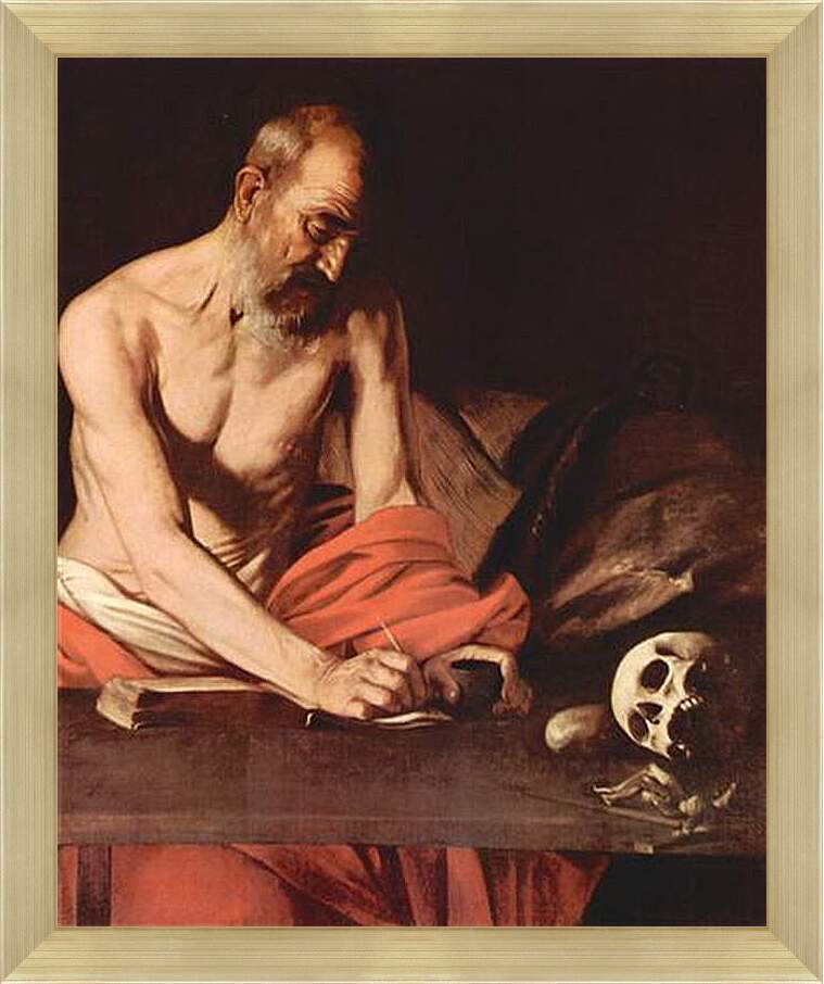 Картина в раме - St. Hieronymus. Микеланджело Караваджо
