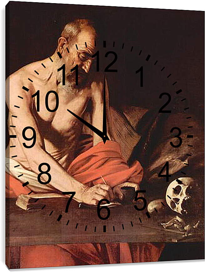 Часы картина - St. Hieronymus. Микеланджело Караваджо
