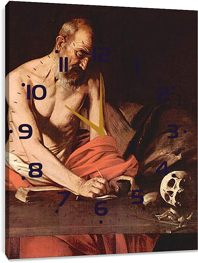 Часы картина - St. Hieronymus. Микеланджело Караваджо
