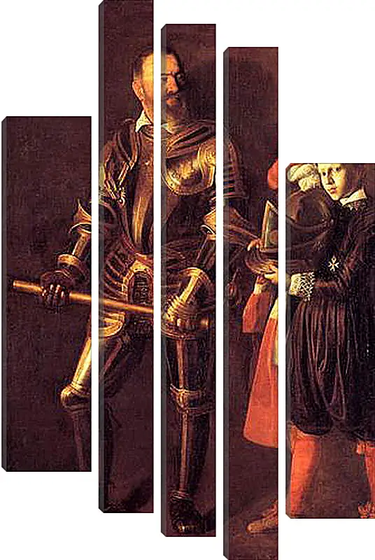 Модульная картина - Grand Master Alof of Wignacourt in Armour, With a Page. Микеланджело Караваджо