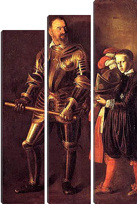 Модульная картина - Grand Master Alof of Wignacourt in Armour, With a Page. Микеланджело Караваджо
