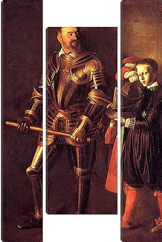 Модульная картина - Grand Master Alof of Wignacourt in Armour, With a Page. Микеланджело Караваджо