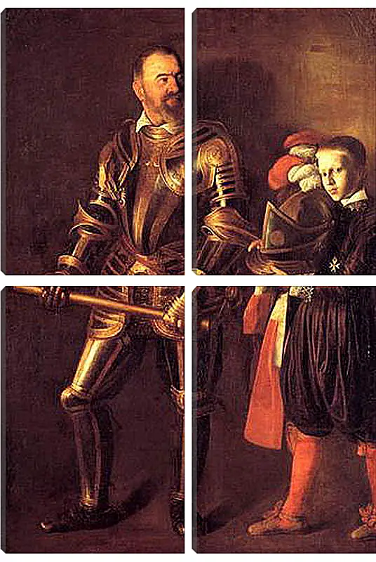 Модульная картина - Grand Master Alof of Wignacourt in Armour, With a Page. Микеланджело Караваджо