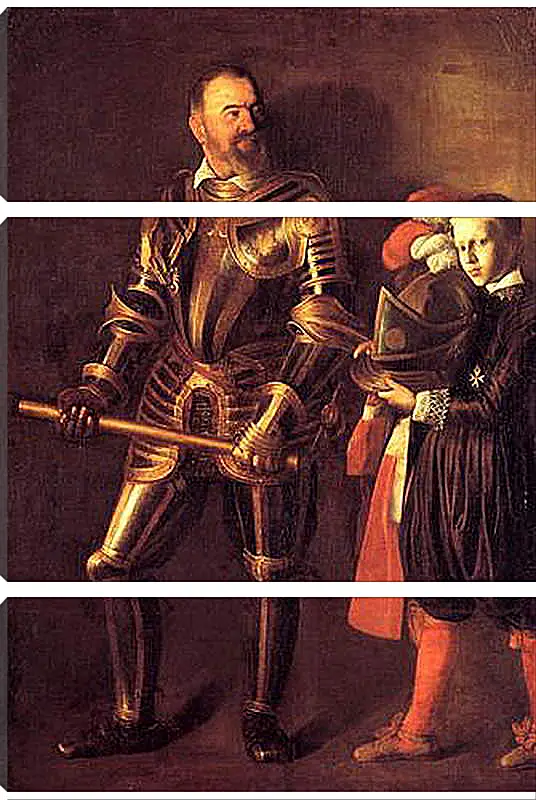 Модульная картина - Grand Master Alof of Wignacourt in Armour, With a Page. Микеланджело Караваджо