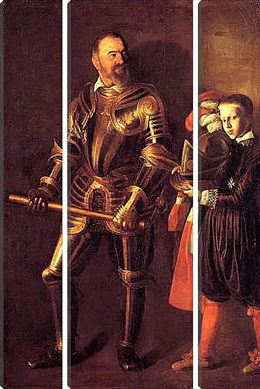 Модульная картина - Grand Master Alof of Wignacourt in Armour, With a Page. Микеланджело Караваджо