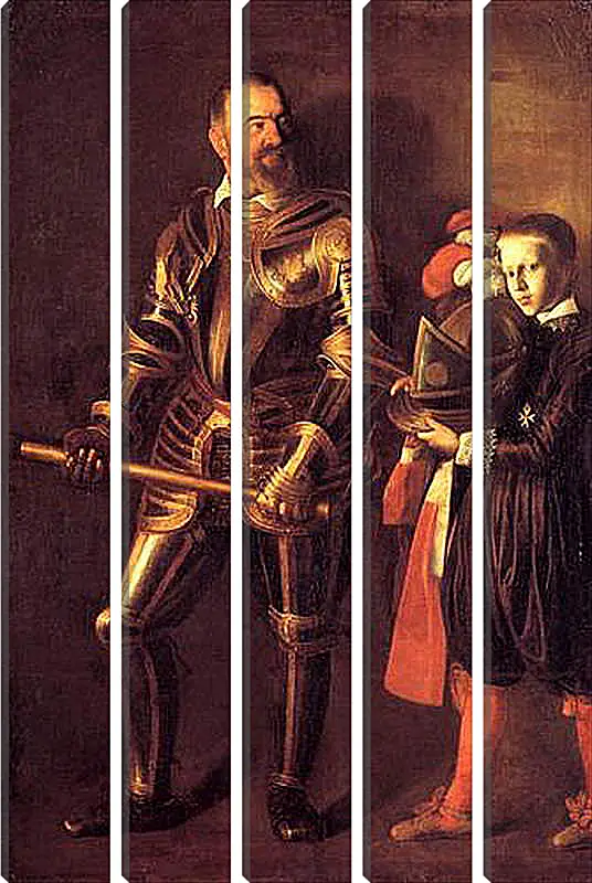 Модульная картина - Grand Master Alof of Wignacourt in Armour, With a Page. Микеланджело Караваджо