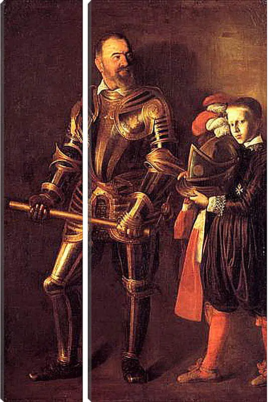 Модульная картина - Grand Master Alof of Wignacourt in Armour, With a Page. Микеланджело Караваджо
