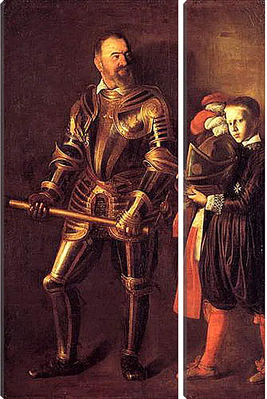 Модульная картина - Grand Master Alof of Wignacourt in Armour, With a Page. Микеланджело Караваджо