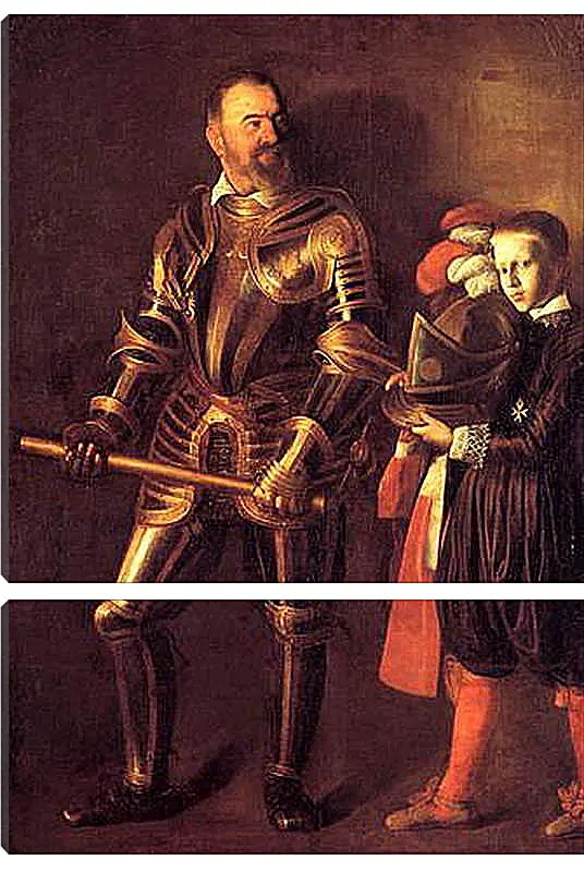 Модульная картина - Grand Master Alof of Wignacourt in Armour, With a Page. Микеланджело Караваджо
