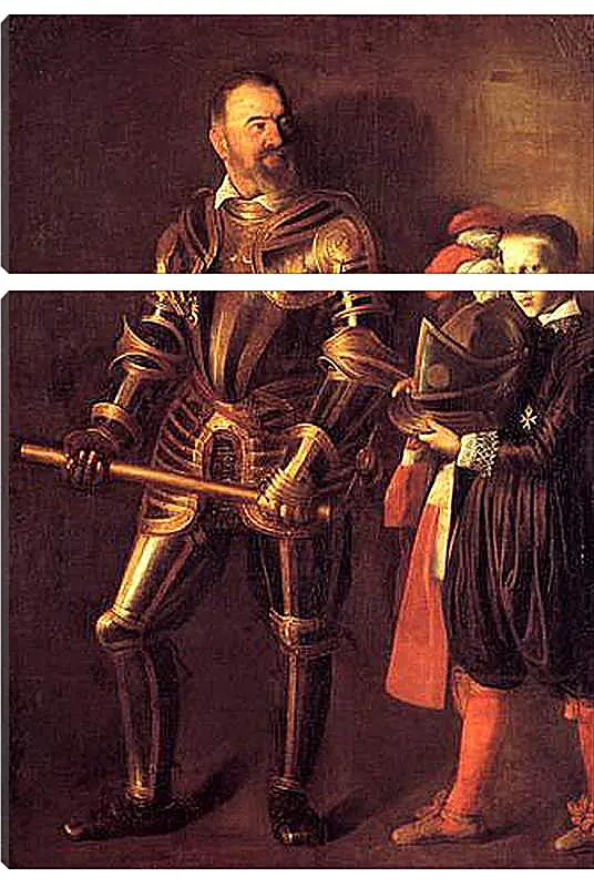 Модульная картина - Grand Master Alof of Wignacourt in Armour, With a Page. Микеланджело Караваджо