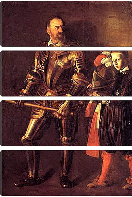 Модульная картина - Grand Master Alof of Wignacourt in Armour, With a Page. Микеланджело Караваджо