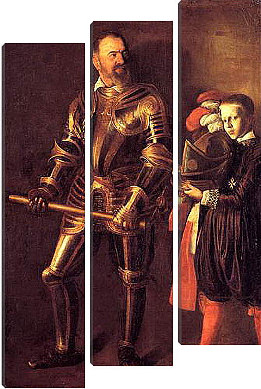 Модульная картина - Grand Master Alof of Wignacourt in Armour, With a Page. Микеланджело Караваджо
