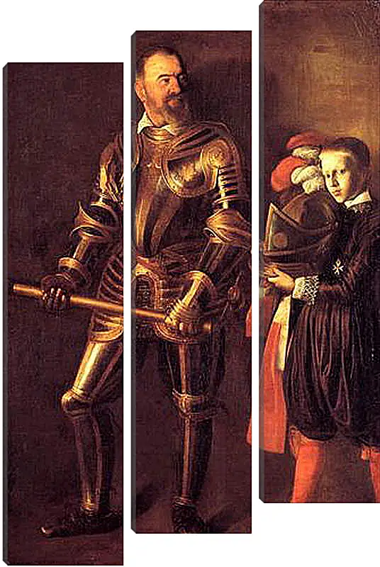 Модульная картина - Grand Master Alof of Wignacourt in Armour, With a Page. Микеланджело Караваджо