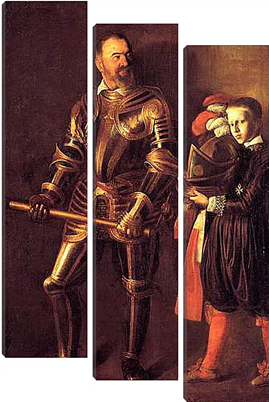 Модульная картина - Grand Master Alof of Wignacourt in Armour, With a Page. Микеланджело Караваджо
