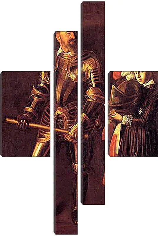 Модульная картина - Grand Master Alof of Wignacourt in Armour, With a Page. Микеланджело Караваджо