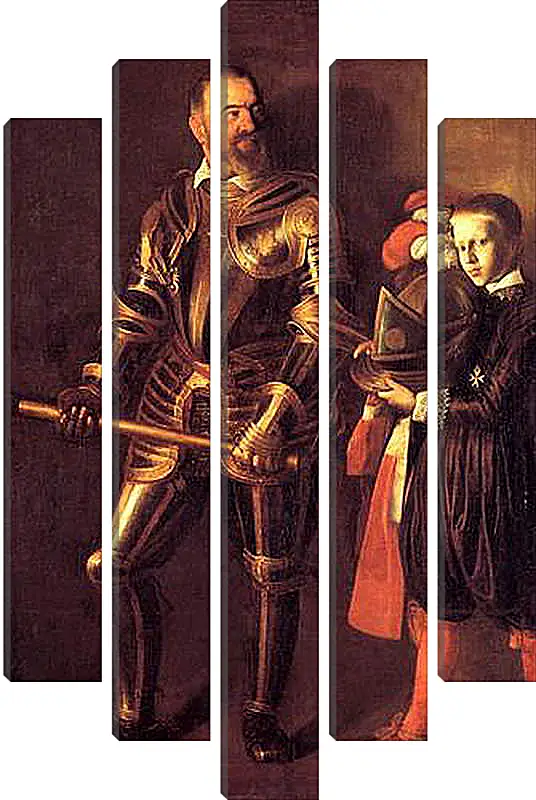Модульная картина - Grand Master Alof of Wignacourt in Armour, With a Page. Микеланджело Караваджо
