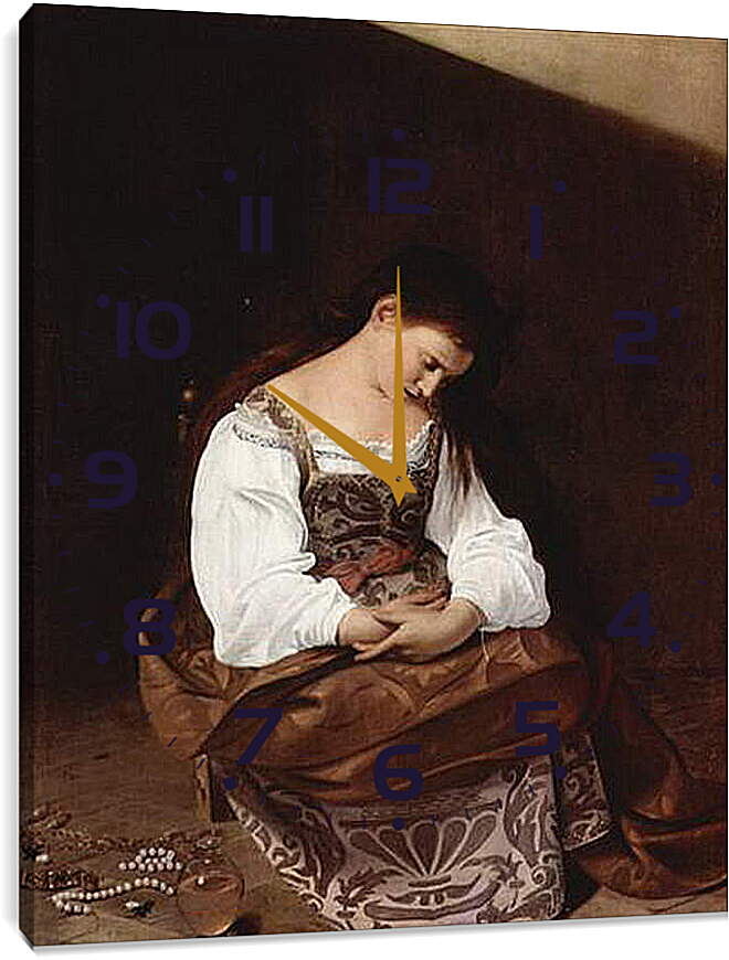 Часы картина - Maria Magdalena. Микеланджело Караваджо
