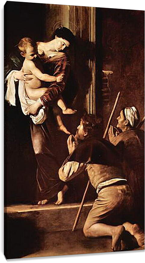 Постер и плакат - Madonna of the Pilger. Микеланджело Караваджо
