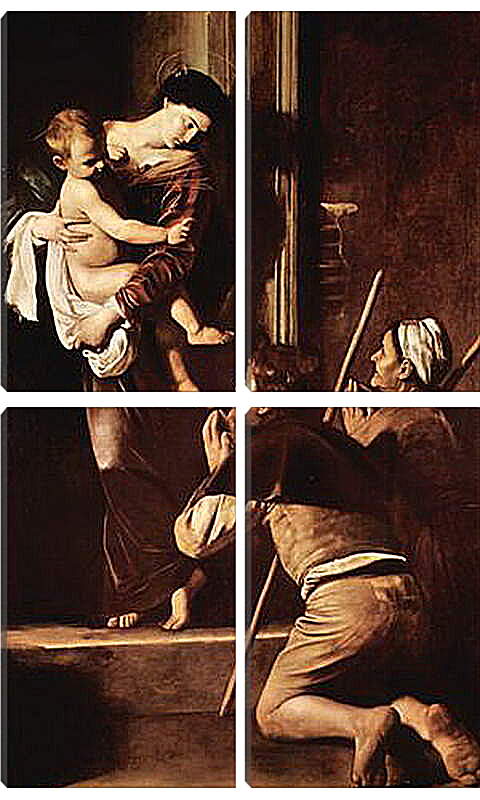 Модульная картина - Madonna of the Pilger. Микеланджело Караваджо
