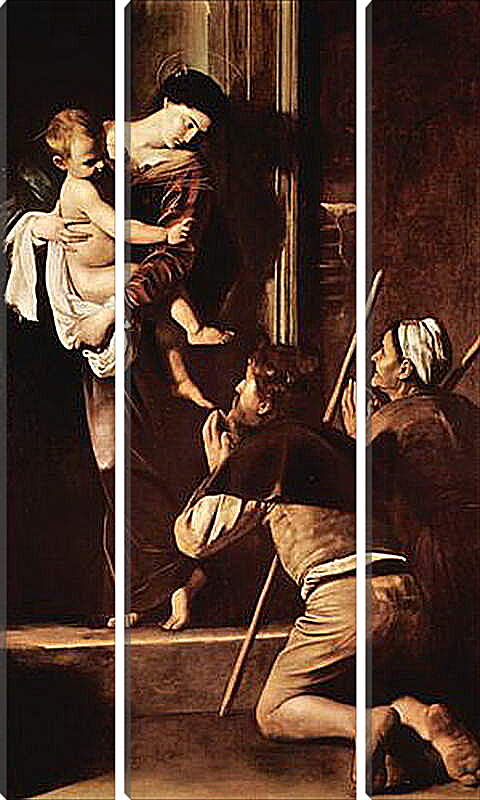 Модульная картина - Madonna of the Pilger. Микеланджело Караваджо
