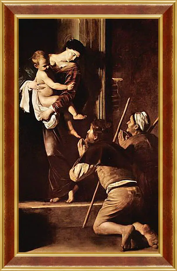 Картина в раме - Madonna of the Pilger. Микеланджело Караваджо