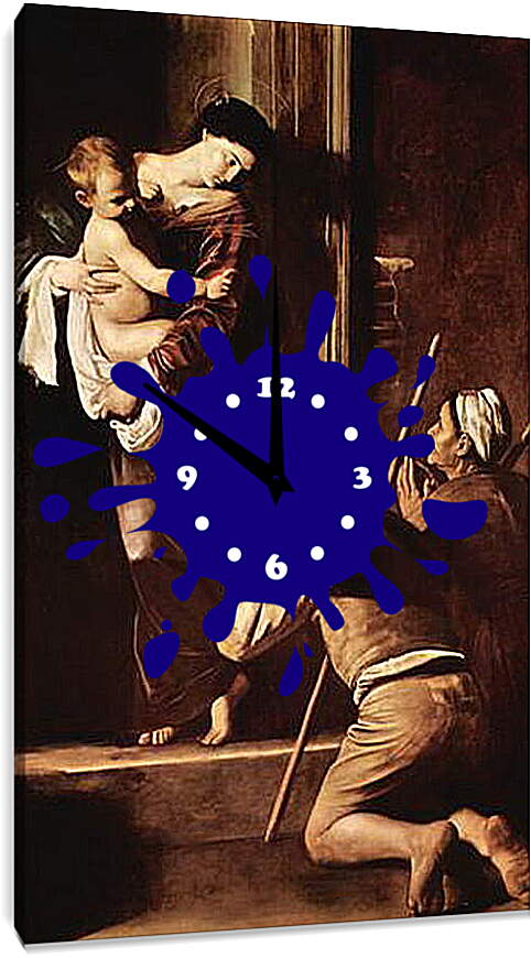 Часы картина - Madonna of the Pilger. Микеланджело Караваджо

