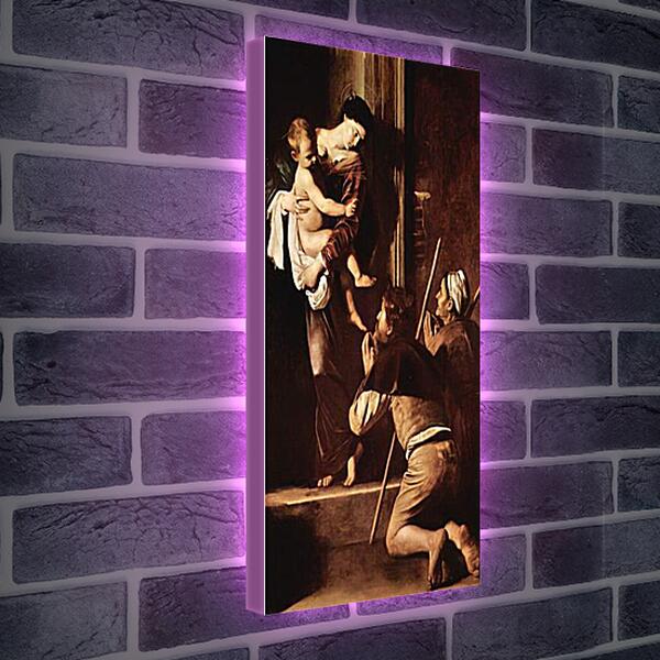 Лайтбокс световая панель - Madonna of the Pilger. Микеланджело Караваджо
