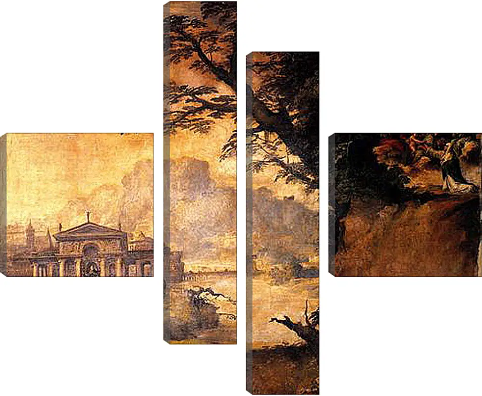 Модульная картина - Landscape with the Mystic Espousal of Saint Catherina. Микеланджело Караваджо