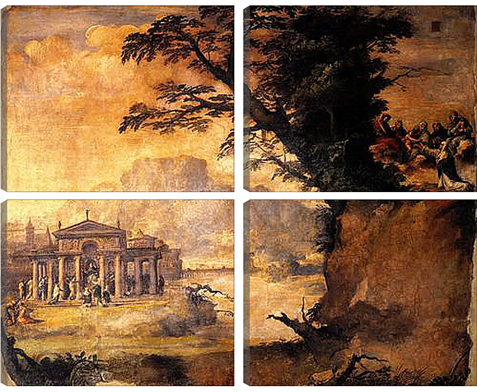 Модульная картина - Landscape with the Mystic Espousal of Saint Catherina. Микеланджело Караваджо
