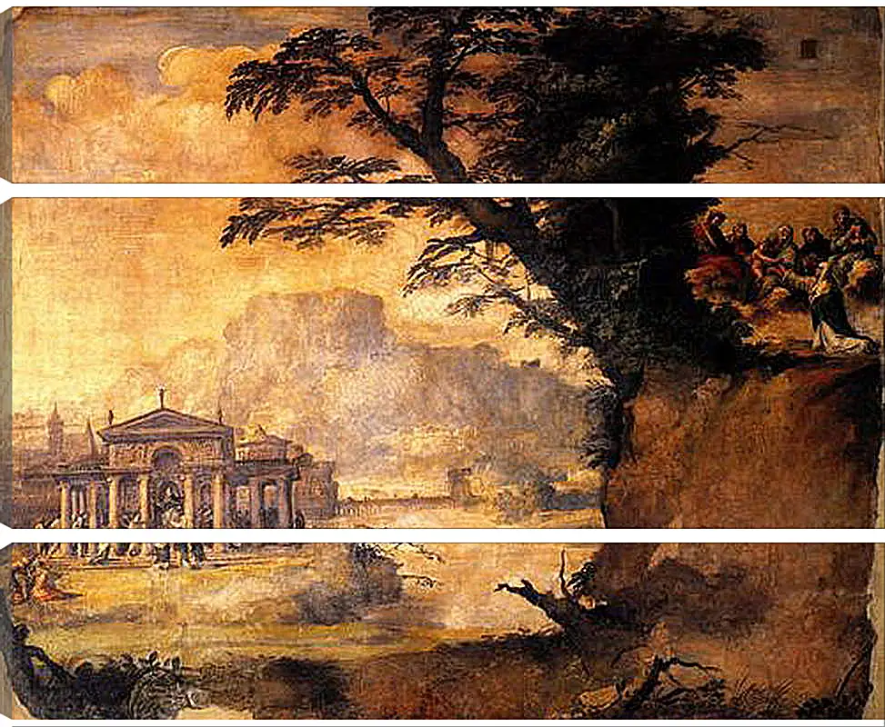 Модульная картина - Landscape with the Mystic Espousal of Saint Catherina. Микеланджело Караваджо