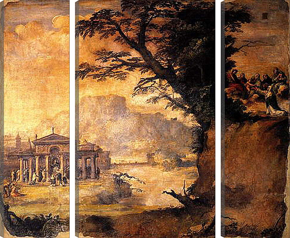 Модульная картина - Landscape with the Mystic Espousal of Saint Catherina. Микеланджело Караваджо
