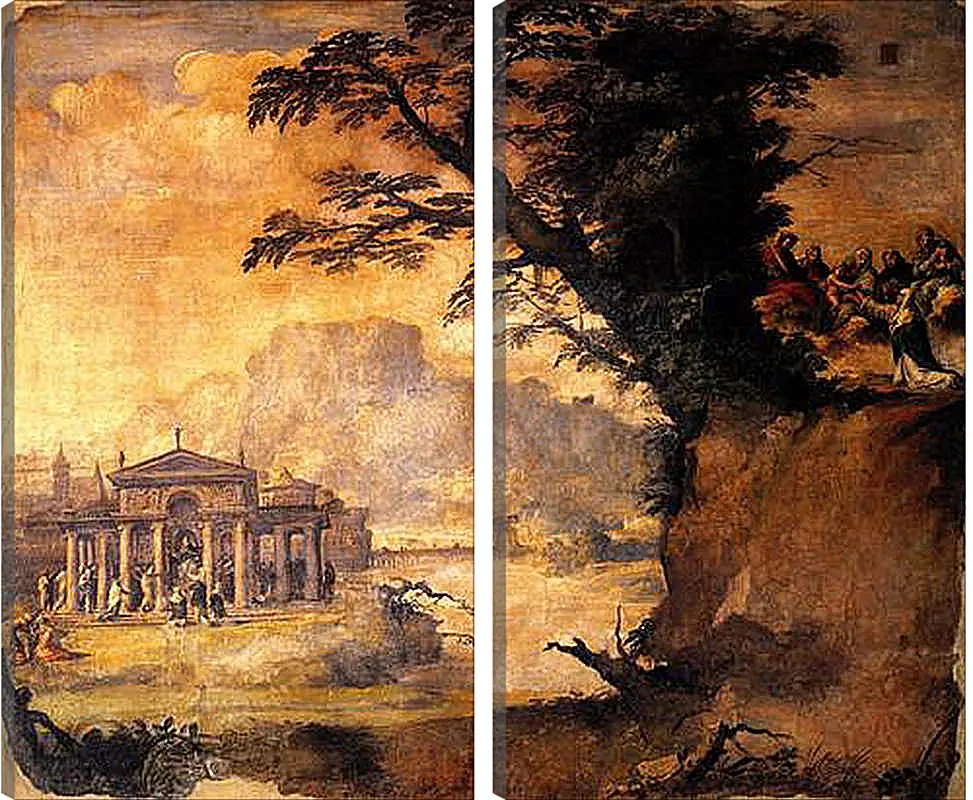 Модульная картина - Landscape with the Mystic Espousal of Saint Catherina. Микеланджело Караваджо