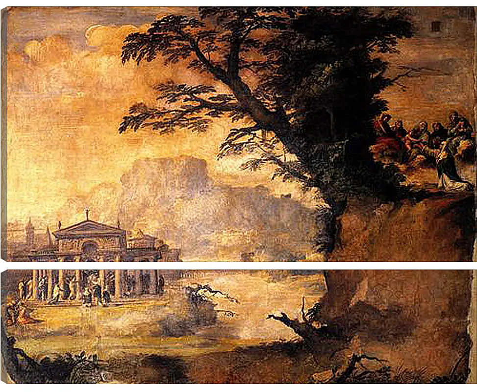 Модульная картина - Landscape with the Mystic Espousal of Saint Catherina. Микеланджело Караваджо