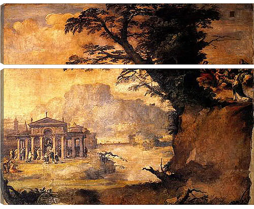 Модульная картина - Landscape with the Mystic Espousal of Saint Catherina. Микеланджело Караваджо