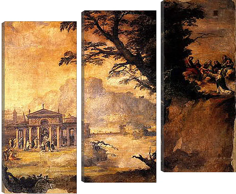 Модульная картина - Landscape with the Mystic Espousal of Saint Catherina. Микеланджело Караваджо