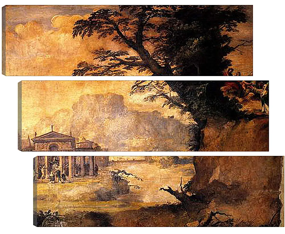Модульная картина - Landscape with the Mystic Espousal of Saint Catherina. Микеланджело Караваджо