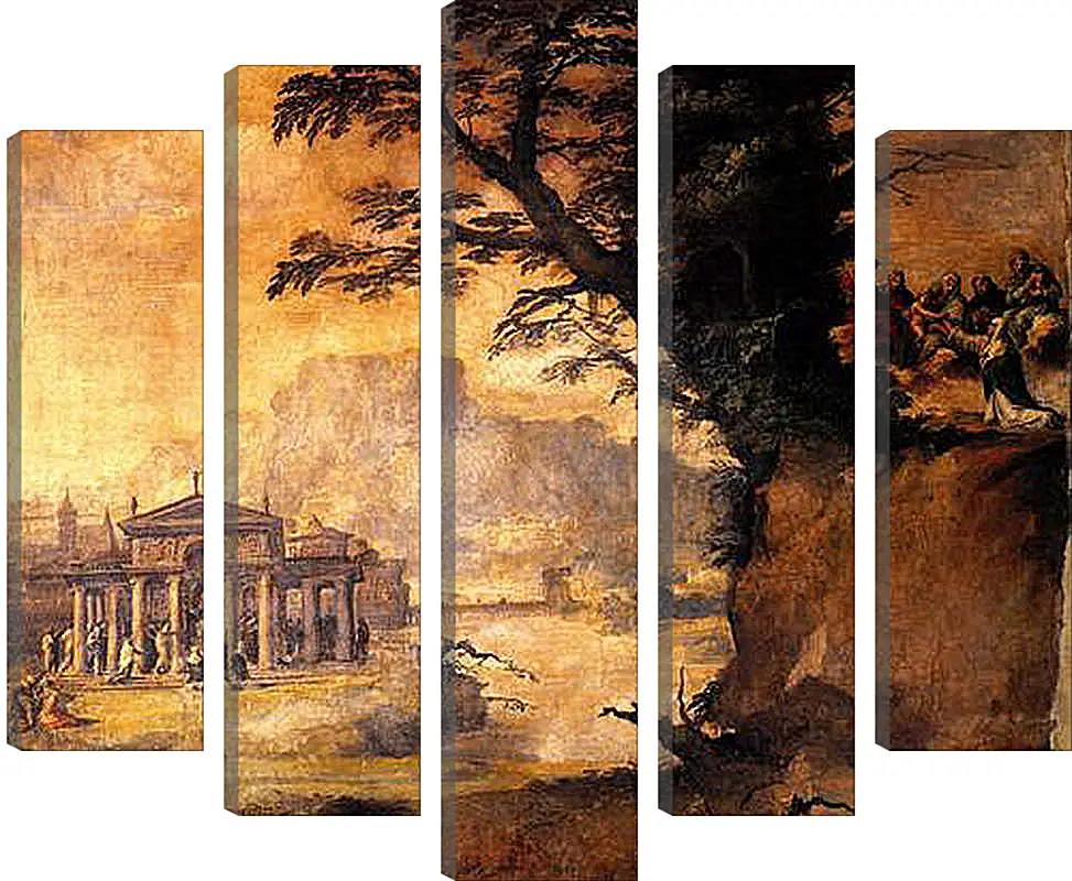 Модульная картина - Landscape with the Mystic Espousal of Saint Catherina. Микеланджело Караваджо