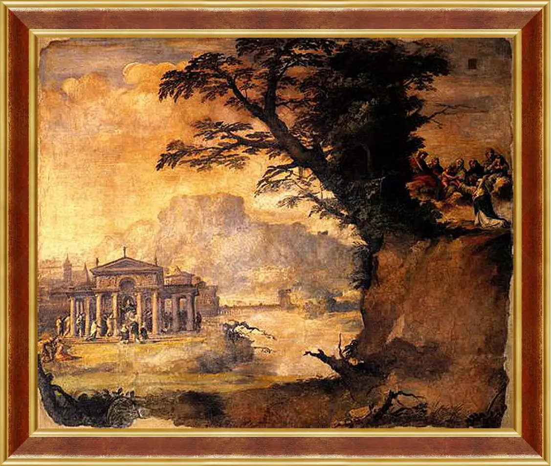 Картина в раме - Landscape with the Mystic Espousal of Saint Catherina. Микеланджело Караваджо