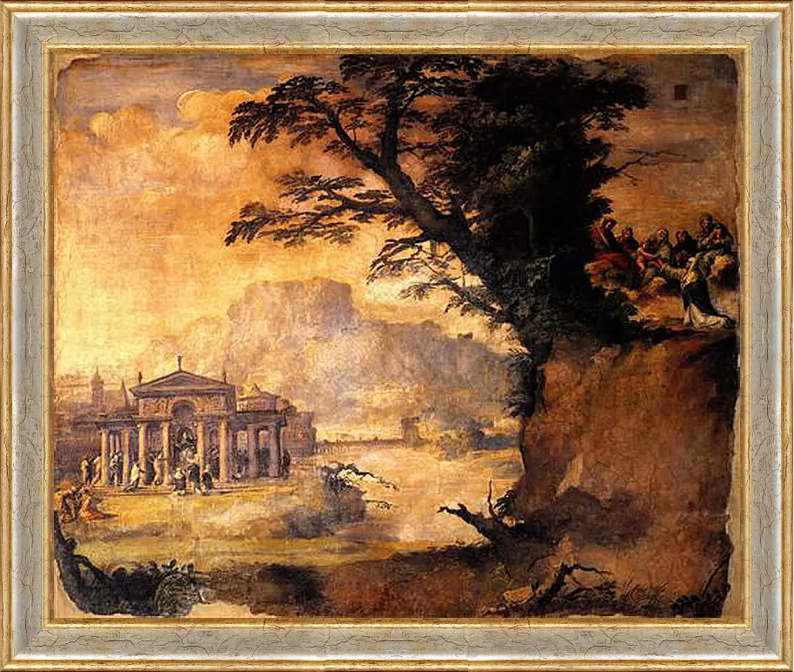 Картина в раме - Landscape with the Mystic Espousal of Saint Catherina. Микеланджело Караваджо