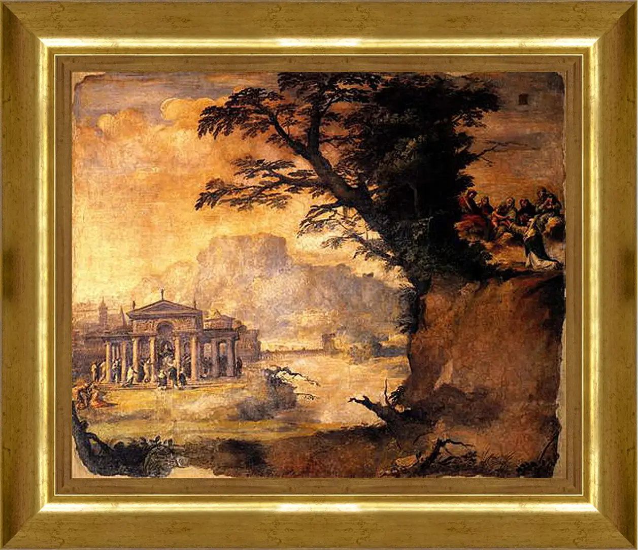 Картина в раме - Landscape with the Mystic Espousal of Saint Catherina. Микеланджело Караваджо