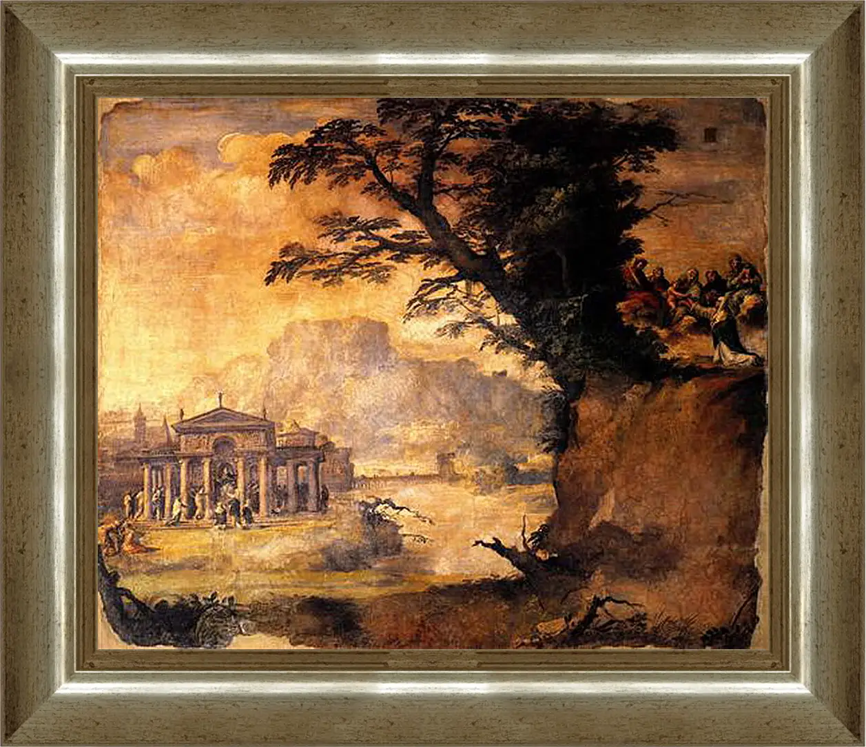 Картина в раме - Landscape with the Mystic Espousal of Saint Catherina. Микеланджело Караваджо
