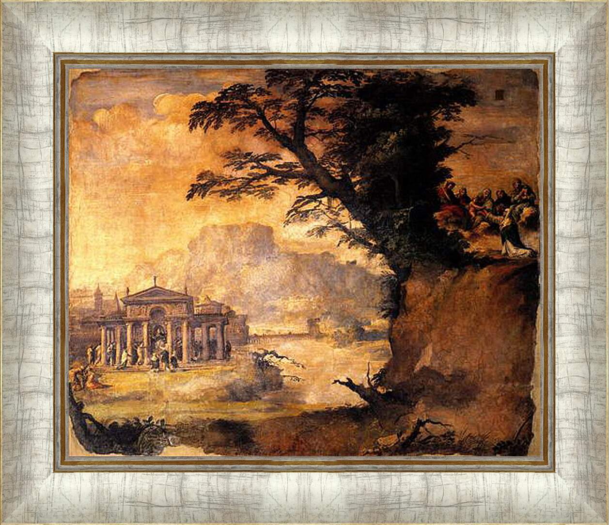 Картина в раме - Landscape with the Mystic Espousal of Saint Catherina. Микеланджело Караваджо
