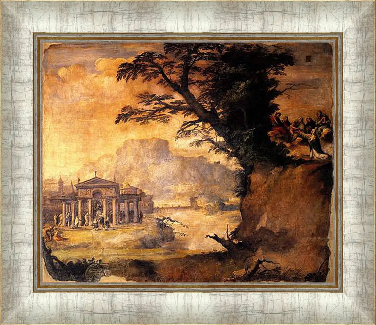 Картина в раме - Landscape with the Mystic Espousal of Saint Catherina. Микеланджело Караваджо