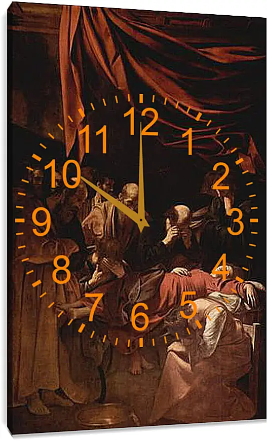 Часы картина - Death of Maria. Микеланджело Караваджо